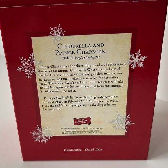 Hallmark vintage 2003 Cinderella and Prince Charming Disney ornament New - Picture 6 of 6